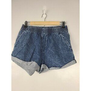 DELUXE Jean Shorts Size 6 Blue Denim Acid Wash